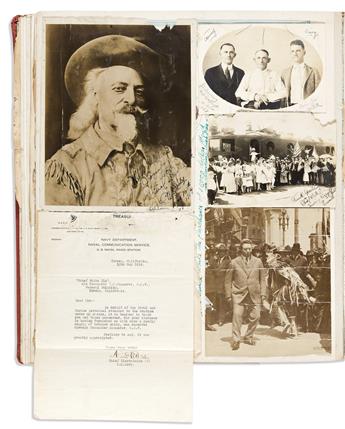 (AMERICAN INDIANS.) Scrapbook kept by the notorious Indian impersonator Edgar Laplante, a.k.a. Chief White Elk.                                  
